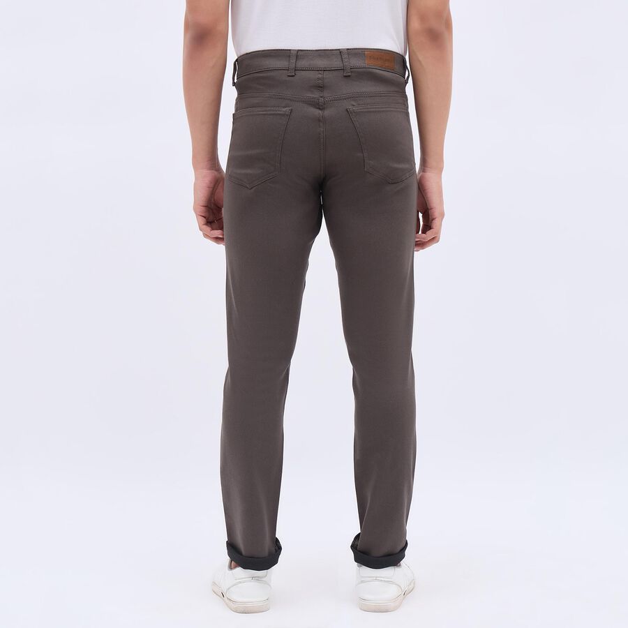 Men's Five Pocket Slim Fit Casual Trousers, Dark Green, large image number null