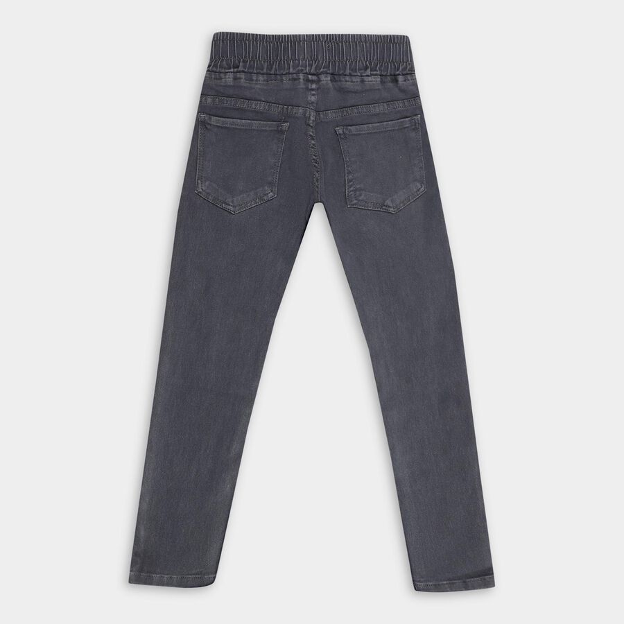 Girls' Charcoal Grey Skinny Fit Pull-Up Jeans, गहरा ग्रे, large image number null