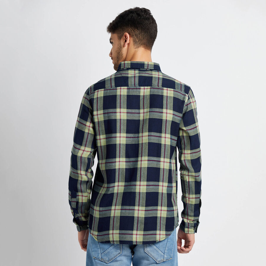 Cotton Checks Casual Shirt, Light Green, large image number null