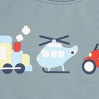 Infants Muted Steel Blue Crew Neck Casual Sweatshirt, टील ब्लू, small image number null