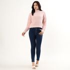 Women's Light Pink High Neck Casual Cardigan, हल्का गुलाबी, small image number null