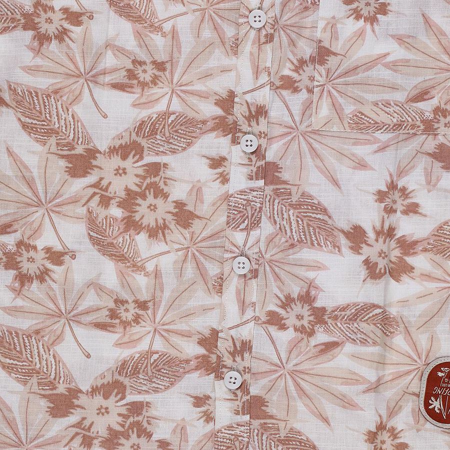 Boys' Rust Cotton Classic Collar Casual Shirt, Rust, large