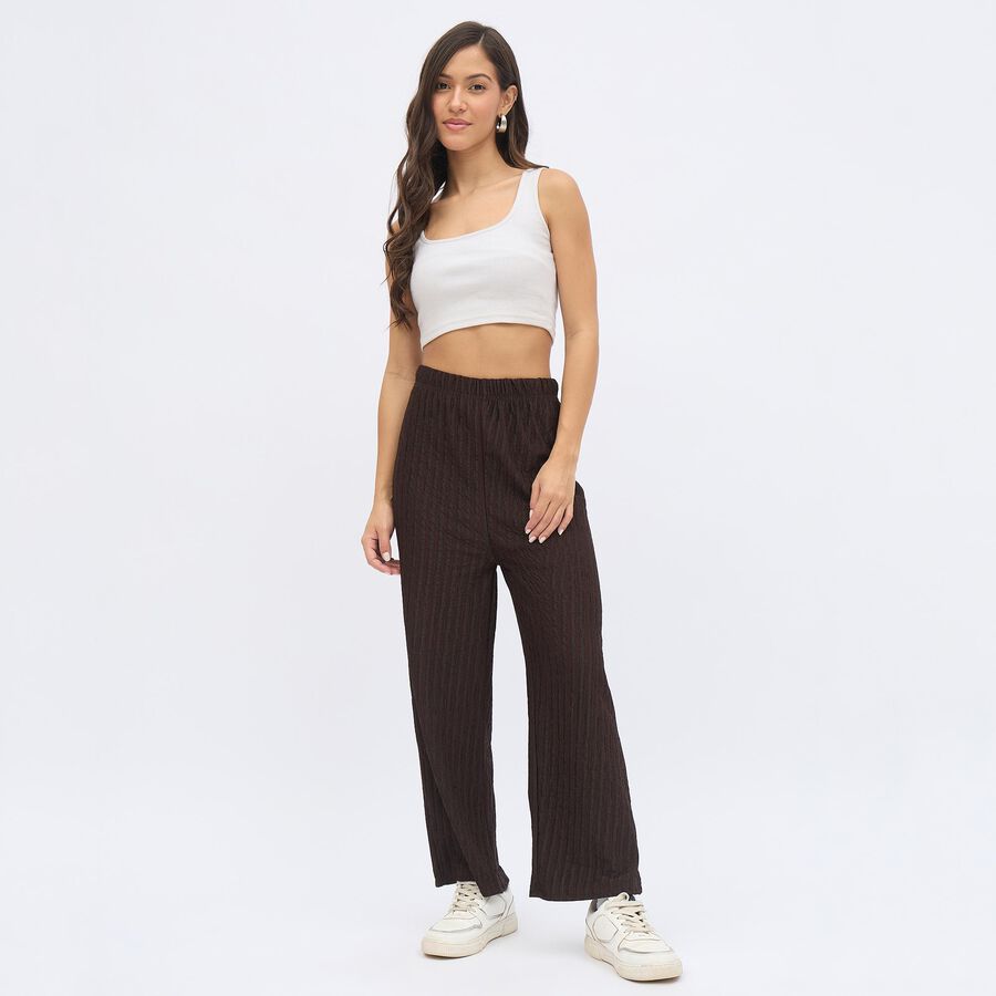 Women's Dark Chocolate Brown Balloon Fit Solid Harem Pants, Brown, large image number null