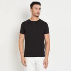 Men's Round Neck Half Sleeves T-Shirt, Black, small image number null
