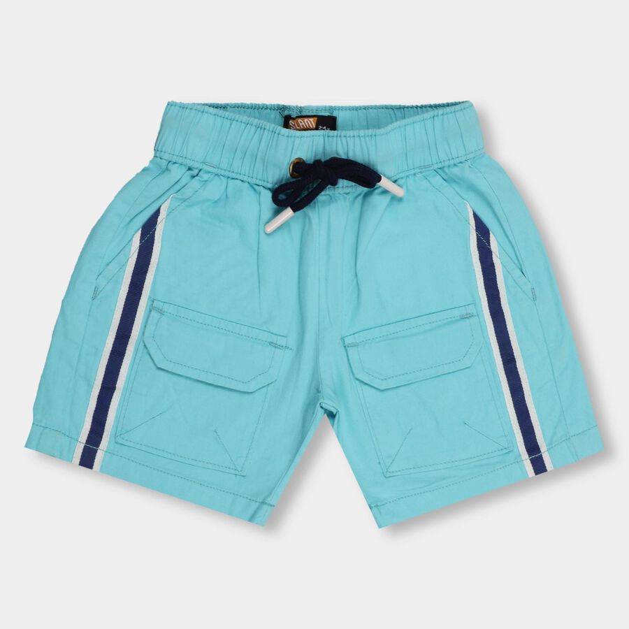 Boys' 100% Cotton Bermudas , मध्यम नीला, large image number null
