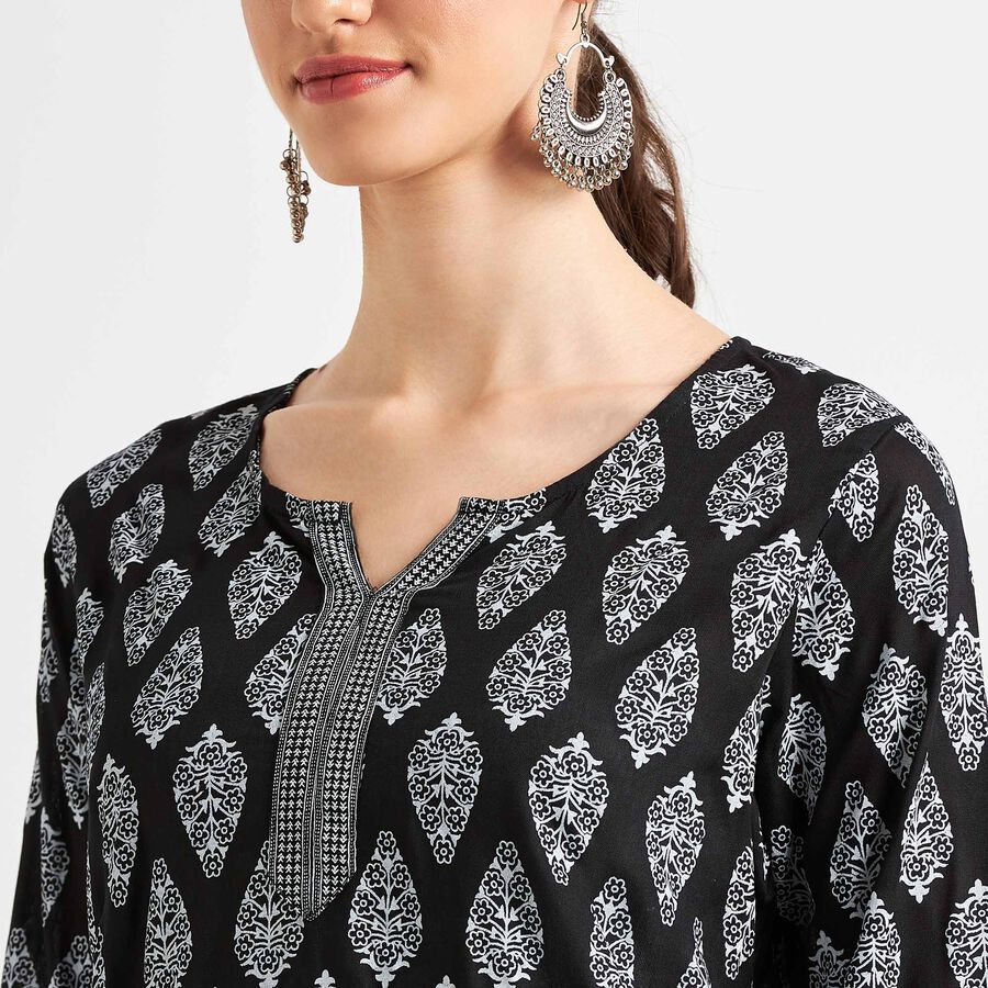 All Over Print Kurti, Black, large image number null