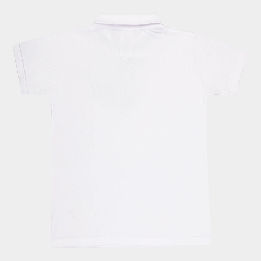 Boys Solid T-Shirt, White, large image number null