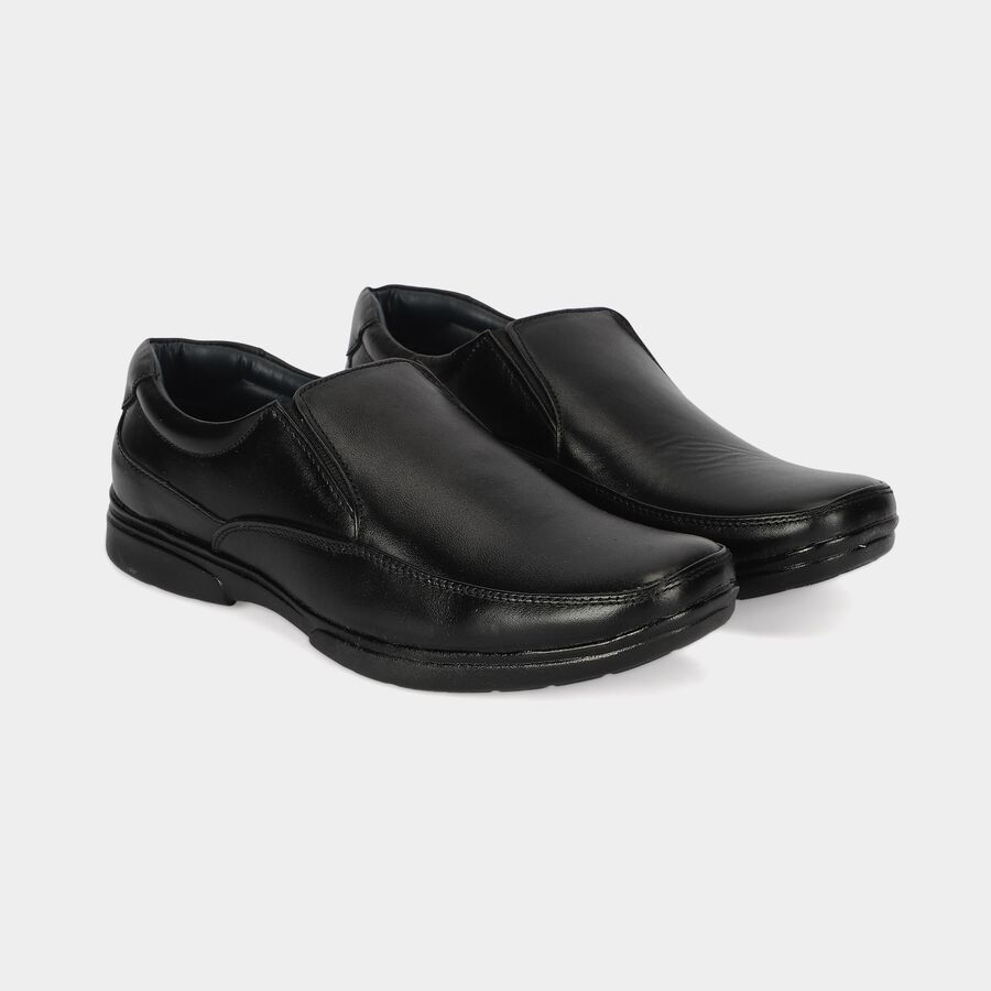 Men's Black Slip-On Loafer Formal Shoes, Black, large