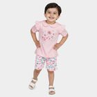 Infants Light Pink Cotton Upper and Bottom Set, Light Pink, small