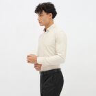 Men's Beige and White Button Down Classic Formal Shirt, गहरा पीला, small image number null