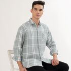 Men's Muted Olive Green Cotton Spread Collar Casual Shirt, Olive, small image number null