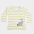 Infants Yellow Cotton Round Neck Regular T-Shirt, Yellow, small