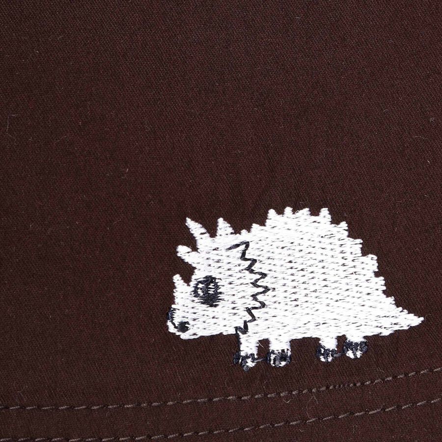 Infants Cotton Solid Half Pant, Brown, large image number null