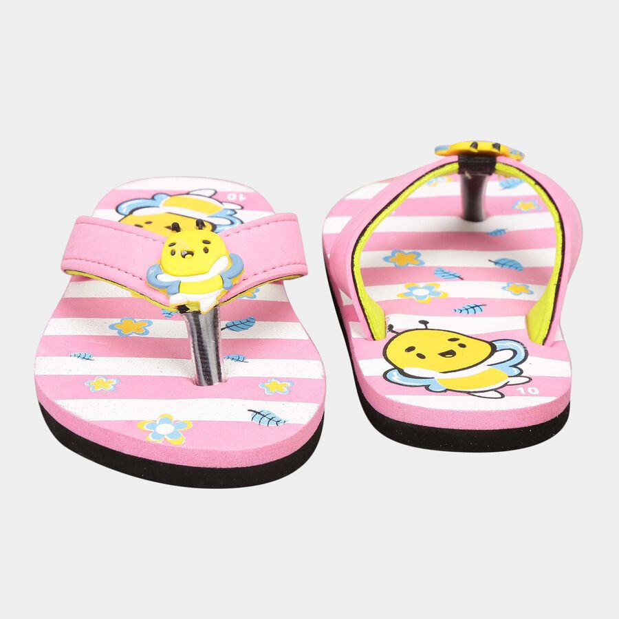 Kids Printed Slippers, Pink, large image number null