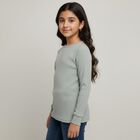 Girls Light Green Round Neck Thermal Upper, Light Green, small image number null