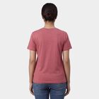 Women's Pink Round Neck Graphic Print T-Shirt, Pink, small
