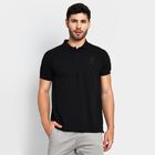 Men's Collared Half Sleeves T-Shirt , Black, small image number null