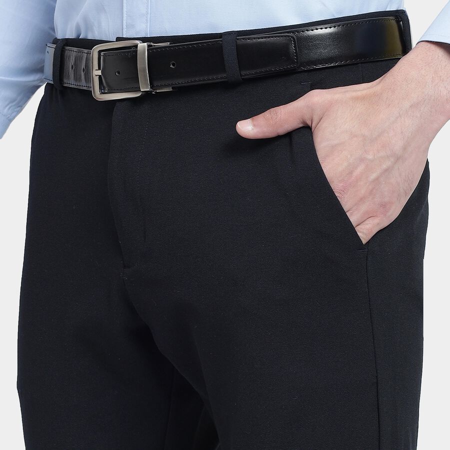 Men's Slim Fit Casual Trousers , नेवी ब्लू, large image number null