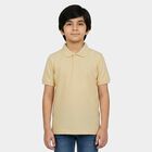 Boys Beige Polo Neck Polo Boys T-Shirt, गहरा पीला, small