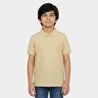 Boys Beige Polo Neck Polo Boys T-Shirt