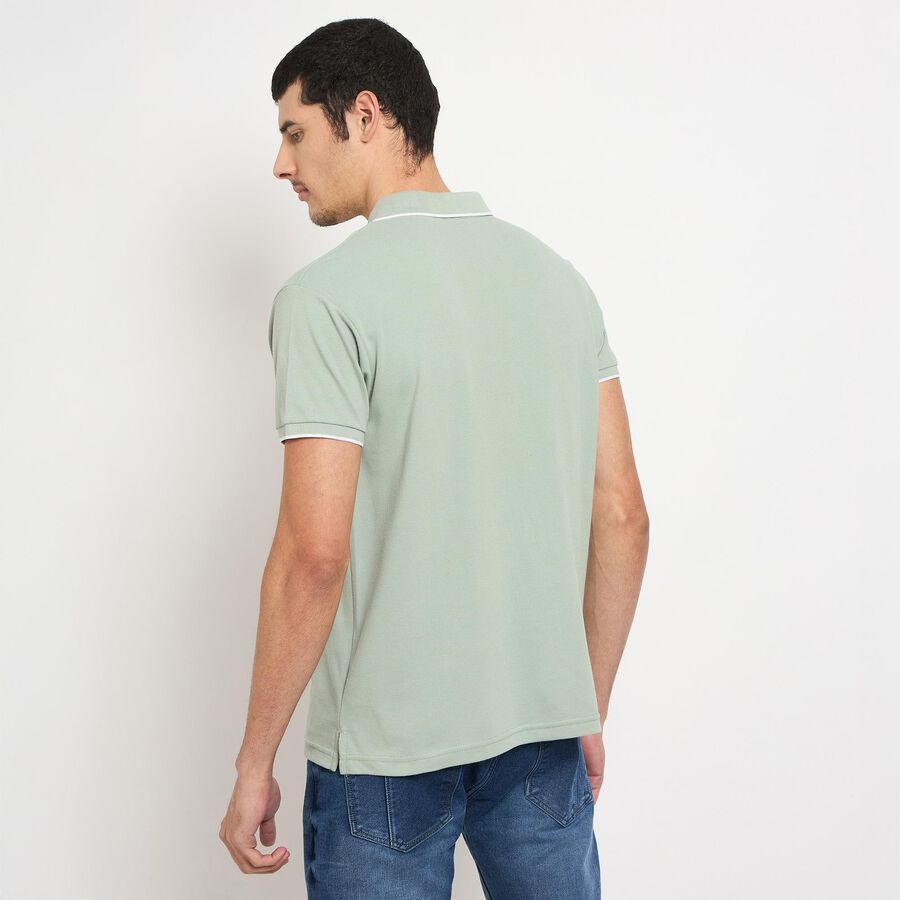 Men's Collared Half Sleeves T-Shirt , एक्वा, large image number null