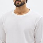 Men's Snow White Crew Neck Casual T-Shirt, White, small image number null