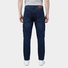 Men's Navy Blue Slim Fit Washed Jeans, Dark Blue, small