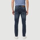 Men's Navy Blue Slim Fit Washed Jeans, Dark Blue, small