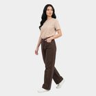 Women's Brown Straight Fit Classic Jeans, Brown, small
