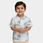 Boys Rich Eggshell White Cotton Half Sleeve Cuban Collar Casual Shirt, सफ़ेद, small image number null