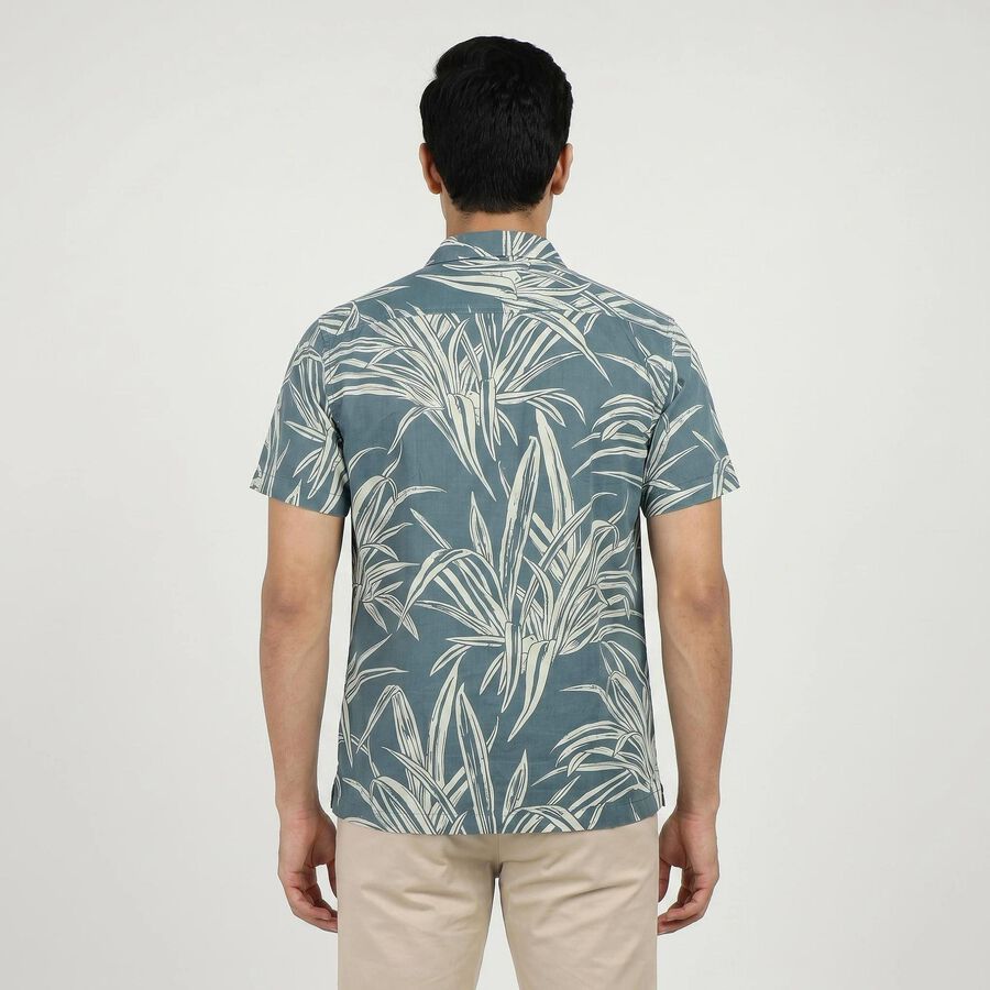 Men Grey Cotton Casual Shirt, हल्का ग्रे, large