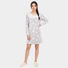 Women Grey Round Neck A-Line Nighty, हल्का ग्रे, small