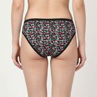 Women's Black Regular Fit Floral Printed Panty, Black, small