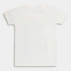 Boys' 100% Cotton Half Sleeves T-Shirt , ऑफ व्हाइट, small image number null