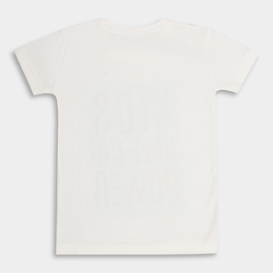 Boys' 100% Cotton Half Sleeves T-Shirt , ऑफ व्हाइट, large image number null