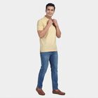 Men's Yellow Cotton Polo Neck Classic T-Shirt, Yellow, small
