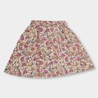 Girls' Multicolored Floral Printed A-Line Skirt, हल्का गुलाबी, small image number null