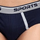 Men's 100% Cotton Briefs , नेवी ब्लू, small