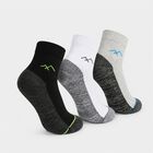Men's Ankle Length Pack of 3 Socks ( Grey, Black, White ), Black, small