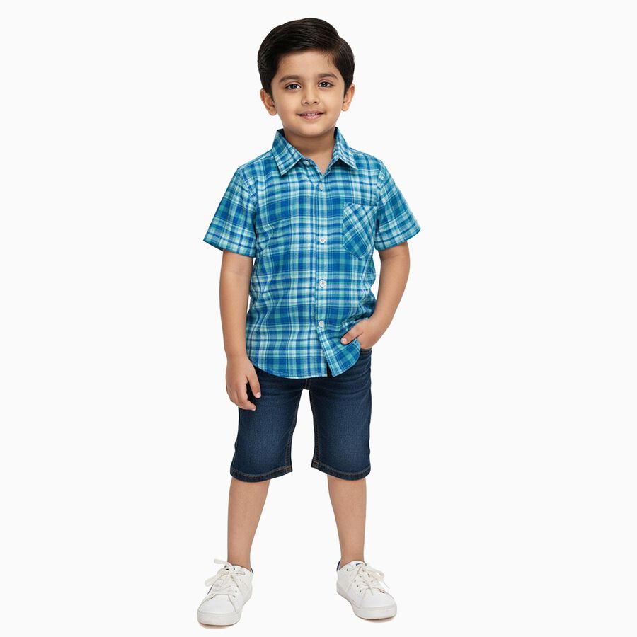 Boys' Casual Shirt, हल्का हरा, large image number null