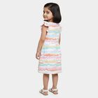 Girls' Light Green Printed Flutter Sleeve Cotton Frock, Light Green, small