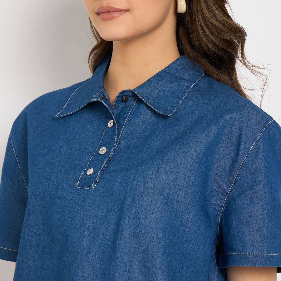Ladies' Shirt, मध्यम नीला, large image number null
