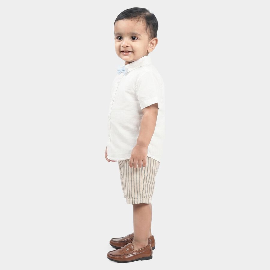 Infants' White 100% Cotton Round Neck Baba Suit, Off White, large