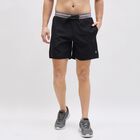 Men's Black Relaxed Fit Elastic Waist Bermuda Shorts, Black, small