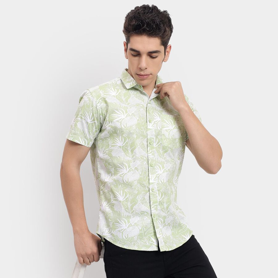 Men's 100% Cotton Casual Shirt , Light Green, large image number null