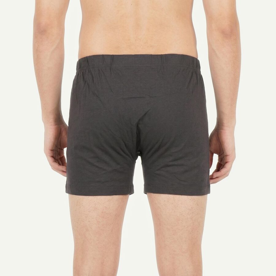 Men's Dark Grey Regular Fit Solid Trunks, गहरा ग्रे, large