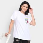 Ladies' 100% Cotton Round Neck T-Shirt, सफ़ेद, small