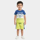 Boys' Mint Green 100% Cotton Round Neck Graphic Print Baba Suit, Light Green, small