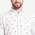 Cotton Printed Casual Shirt, White, small image number null