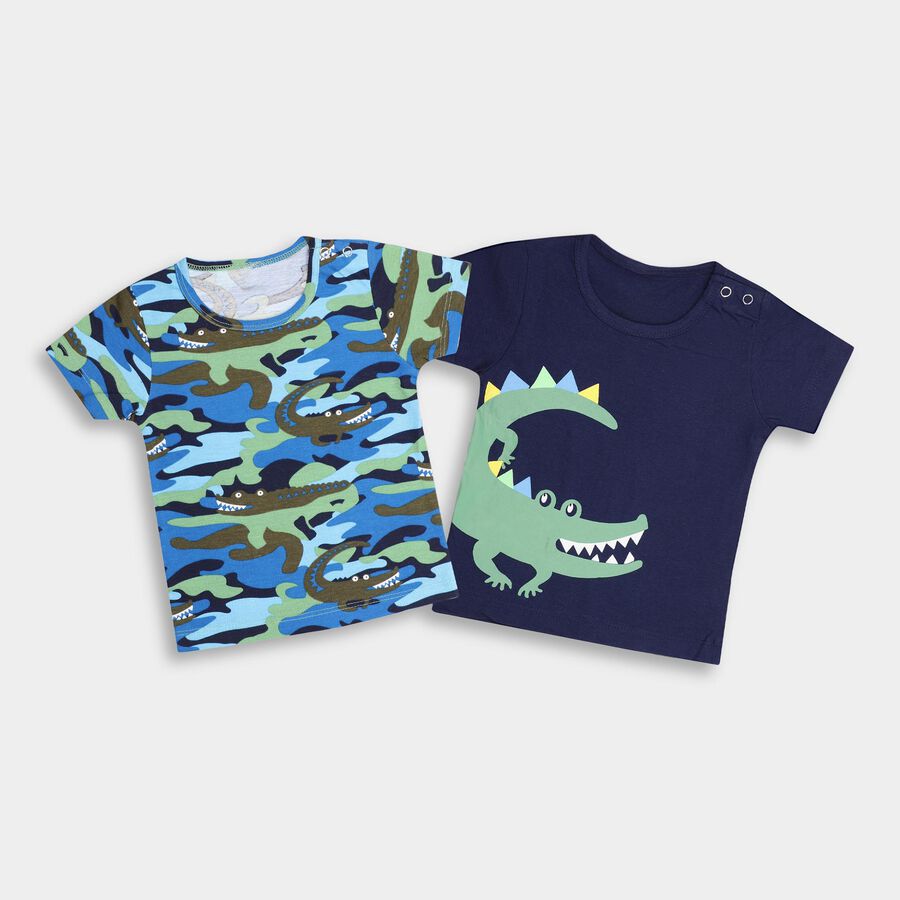 Infants' 100% Cotton T-Shirt , नेवी ब्लू, large